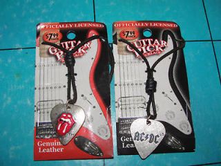 Newly listed Metal Guitar Picks Necklace,AC/DC & Stones,MOC