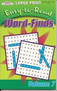 EASY TO READ LARGE PRINT WORD SEARCH FUN PUZZLE BOOK VOLUME 7 NEW