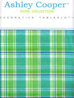 Cotton Plaid Fabric Tablecloth Choice of Blue Lime Green Hawaii or Red