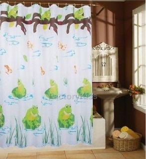 NIB Happy Green Frog Waterproof Shower Curtain(12 Free Hooks)180*180