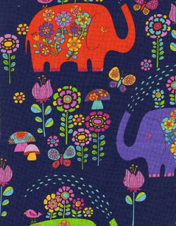 Elephant Showers Butterfly Navy Blue   Timeless Treasures Cotton