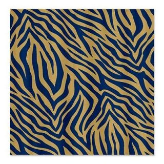 Dark Blue and Gold Zebra Shower Curtain by 669952538