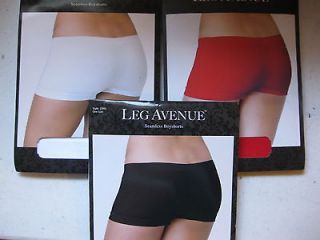 Leg Avenue Seamless Boyshorts Spankies Shorts Black Red or White O/S