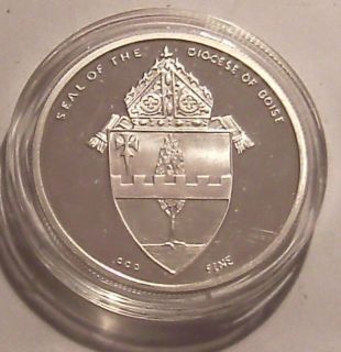 1993 Seal of the Diocese Boise Idaho Roman Catholic Centennial Silver