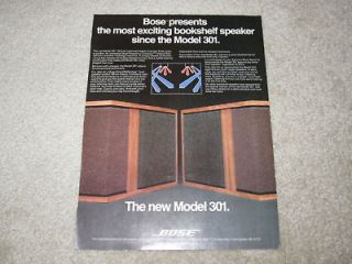 Bose 301 II Speaker Ad, Introducing the 301, 1980, 1 pg