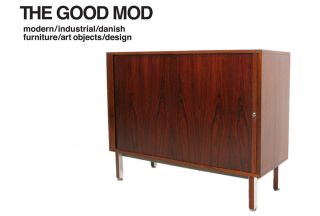 Rosewood Credenza with Tambour Door   Mid Century Modern Furniture