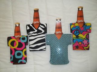 Bottle Jersey Cooler Set   Fashion 4 pack  tiger zebra bangle sequin