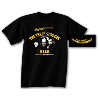 THREE STOOGES Beer We All Put the Yeast In T Shirt *NEW
