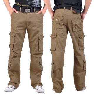 Outdoor Casual Loose Trousers Combat Work Cargo Long Pants Army Men