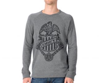 Obey Born Free Grey Pullover Jumper MENS SIZE XL Brand New Free