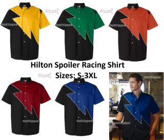 Hilton Spoiler Racing Lightning Shirt ZP2277 S 4XL Button down collar