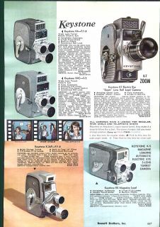 1961 AD Film Camera Projectors Revere Keystone Sound Kodak 8MM