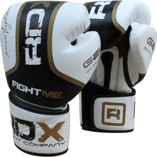 RDX Ultra Gold Leather Boxing Gloves Fight,Punch Bag MMA Muay thai