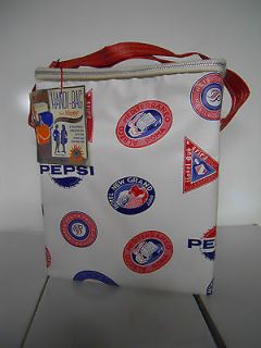 1965 Nappy Pepsi Handi Bag Vinyl Zip Around Cooler World Travel Stamps
