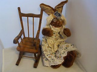ABC DISTRIBUTING 14 PLUSH BUNNY WITH WOODEN ROCKING CHAIR, #59672