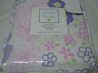 New Jillians Closet Garden Floral Quilt Standard Pillow Sham NIP
