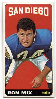 1965 TOPPS #168 RON MIX SP EX+ CHARGERS TALL BOY FOOTBALL SET