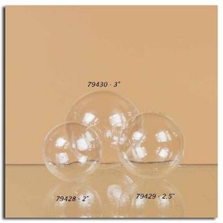 Set 12 Clear Glass Floating 3 Large Bubbles Iridescent Floral Wedding