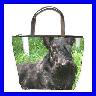 Bucket Bag Handbag BLACK SCOTTISH TERRIER Pet Dog Puppy (21647989)