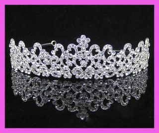 Wedding/Bridal crystal veil tiara crown headband CR191