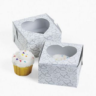 Lot of 12 Two Hearts Cupcake Boxes Wedding Shower Favors