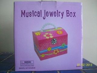 New, childrens musical jewelry box, pink with ballerina.