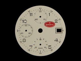 BUGATTI Chronograph Date White Watch Dial Valjoux 7750