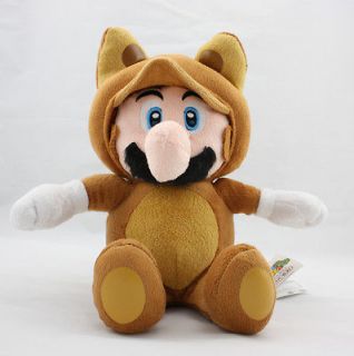 Super Mario Bros Raccoon Mario Soft Plush Doll Toy W/Tanooki Costume 7