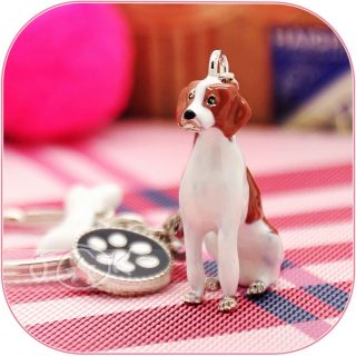 Brittany Spaniel Puppy Pet Dog 3D Keychain Keyring Charm DKC0217