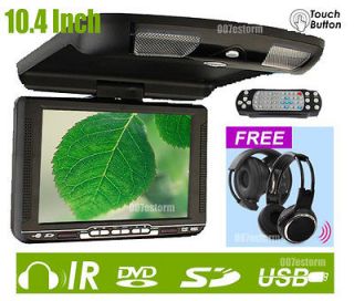 HD 10.4 LCD Car Roof Mount Radio CD DVD Player Sony Lens IR