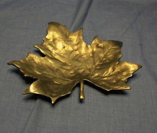 Brass 3 Footed Maple Leaf Tray