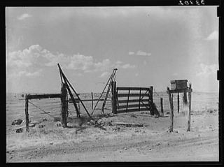 PhotoCattle guard gate,mail box on ranch near Marfa,Texas