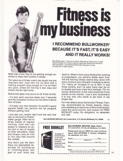 Original Print Ad 1977 I Recommend BULLWORKER SERVICE   Fitness is my