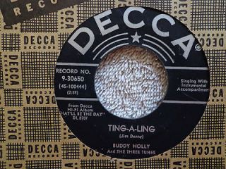 RARE ROCKABILLY BUDDY HOLLY AND THREE TUNES TING A LING 1958 DECCA