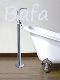 Free Standing Bathtub Floor Mounted Bathroom Faucet Tap Set with