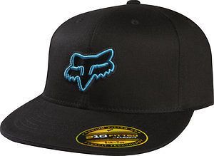 New Mens Fox Racing Premiere 210 Fitted Hat by Flexfit Black Blue S/M
