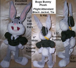 Looney Tunes Bugs Bunny Plush Black Jacket, Tie & Hat
