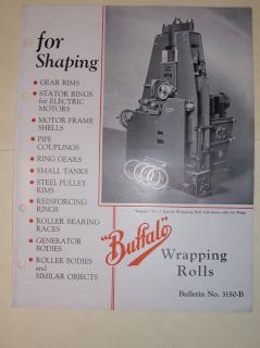 Vtg Buffalo Forge Co Catalog~Wrappi ng Rolls~Shaping