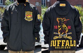 Buffalo Soldiers Commemorative Mens Hooded Windbreaker Jacket