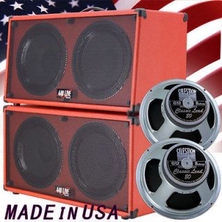 Fire Hot Red Tolex W/Celestion Classic Lead 80 Speakers 2 Cabinets