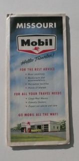 1960 Missouri road map oil Mobil route 66