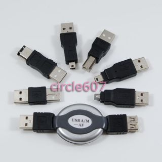 Travel Kit Cable USB To IEEE 1394 Firewire W 6 Adapters