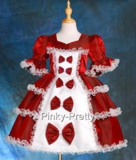 Burgundy Girl Vintage Victorian Dress Fancy Costume Pageant Party Size