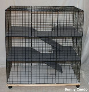 Rabbit cage Indoor LARGE BUNNY CONDO, deluxe hutch, pet pen smooth