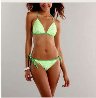 NEW $60 SO String Bikini XL Neon Lime Green Lime Fruit Print Padded