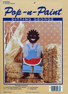 POP N PAINT SITTING GEORGE 5 SITTING FIGURE   PICANINNY DOLL   NEW