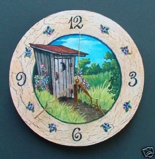 BATHROOM, COUNTRY OUTHOUSE WALL CLOCK
