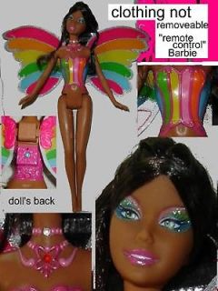 Barbie doll w colorful wings remote control button AA