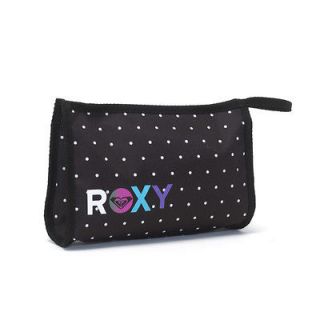 Roxy Womens Girls Wash Bag Make Up Bag   Lucky Black White Spots