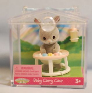Calico Critters Baby Carry Case BUNNY & EXERSAUCER *NEW* Bottle
